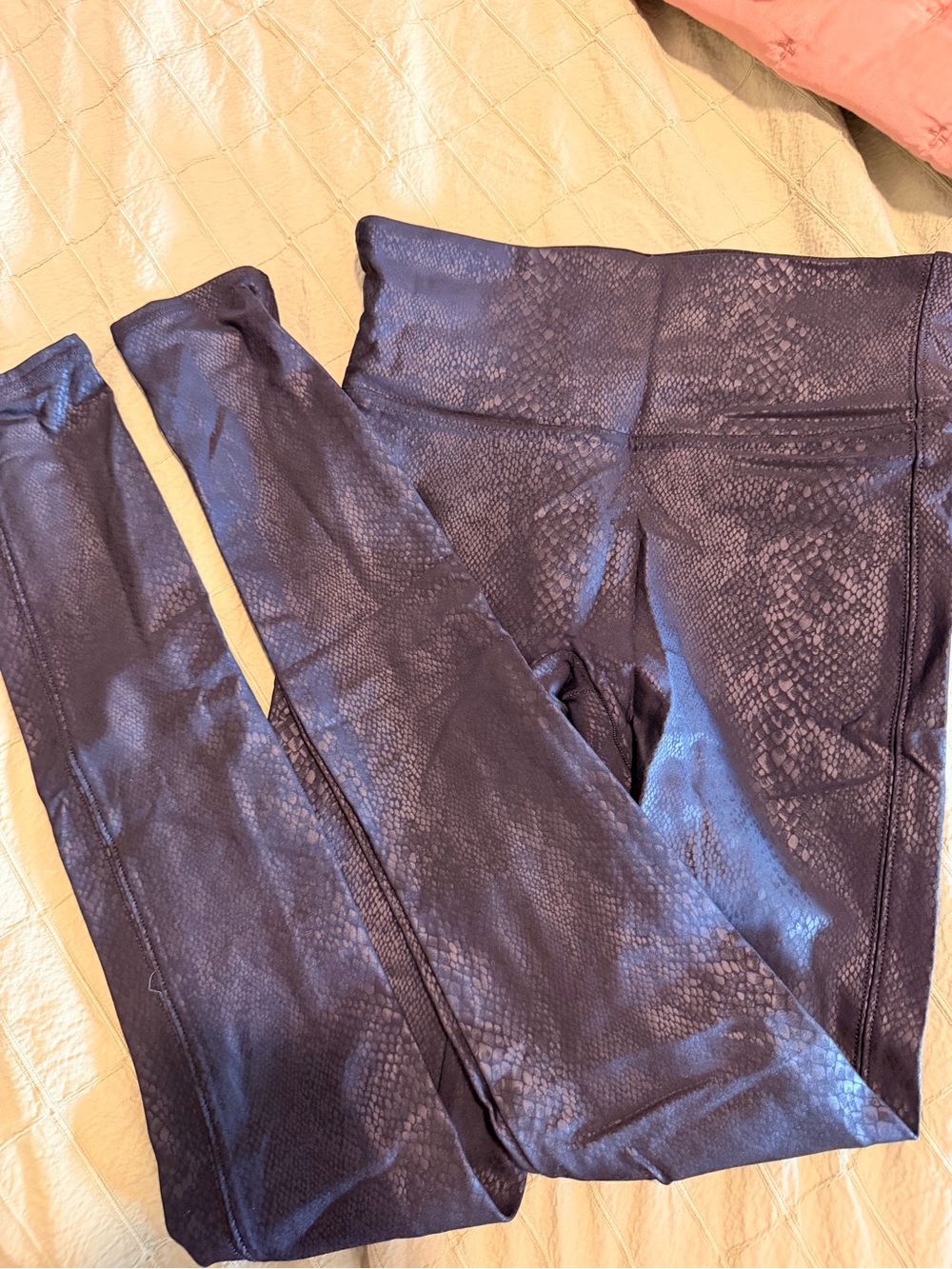 SPANXshape Faux Leather Snake-Print Leggings